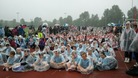 Watching the opening ceremony in the rain