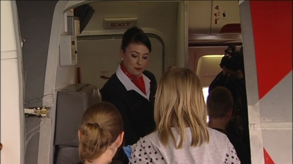 Boarding the Jubilee plane
