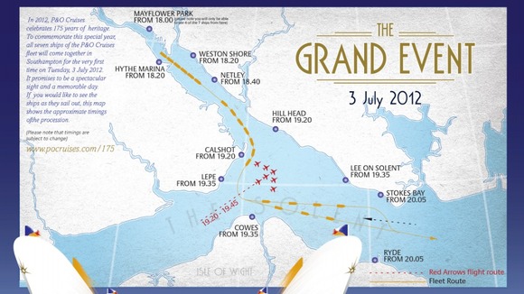 P & O Cruises 'The Grand Event' map map