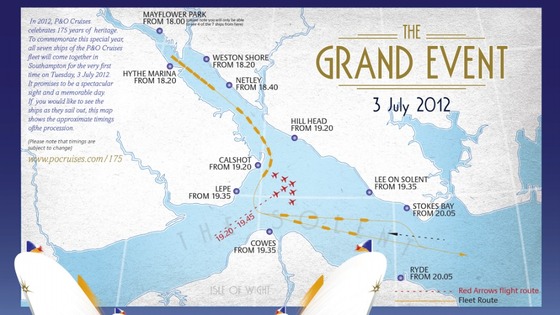 P & O Cruises 'The Grand Event' map map