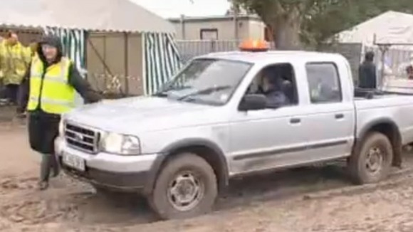 Car stuck in mud