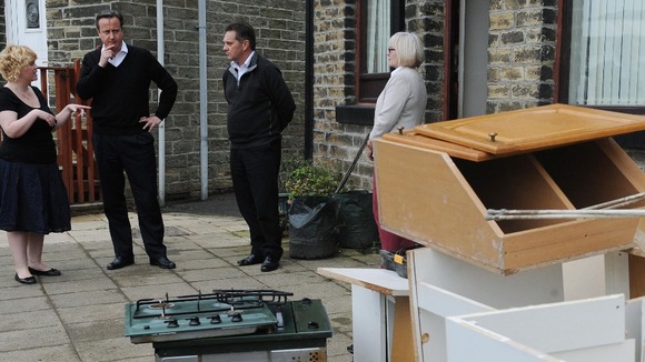 Residents speak with David Cameron