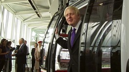 Cabins are tested high above the River Thames on The Emirates Air Line.