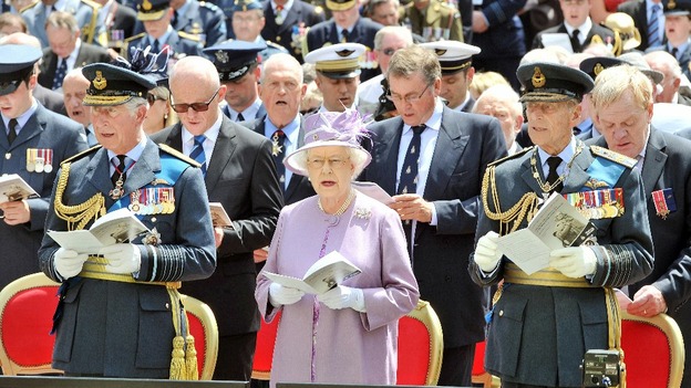 The Queen, the Duke of Edinburgh and Prince of Wales.