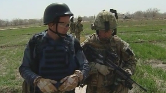 Martin Geissler with British troops in Helmand