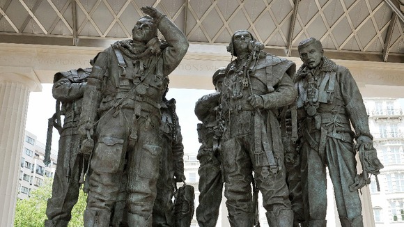 The Bomber Command Memorial in Green Park, London which was unveiled by Queen Elizabeth II today.