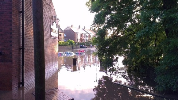 Cars stuck in the car park