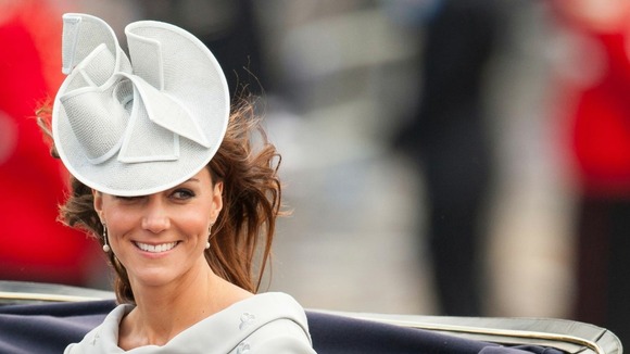 Duchess of Cambridge returns to Buckingham Palace during the annual Trooping the Colour parade