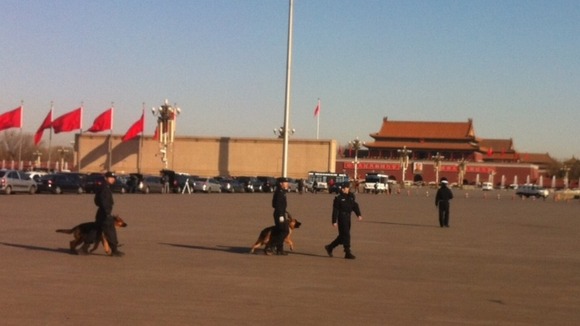 Tight security in Tiananmen Square