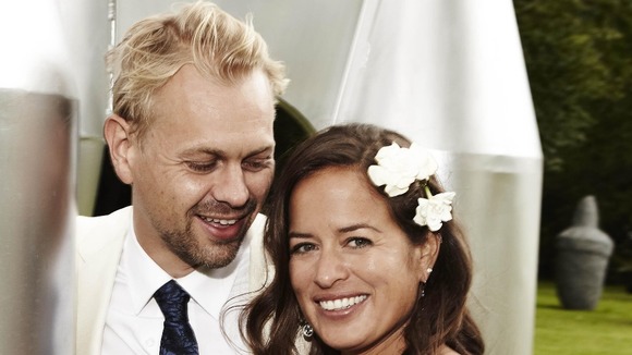 Adrian Fillary and Jade Jagger at their wedding.