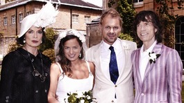 Jade Jagger with her husband Adrian Fillary, and her parents Bianca Jagger and Mick Jagger.