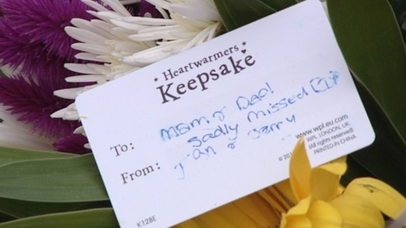 Flowers left at the scene