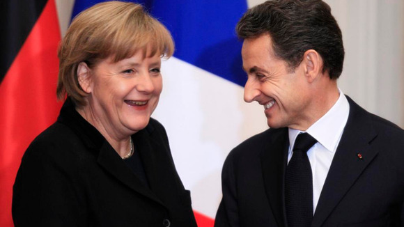 France's President Nicolas Sarkozy and German Chancellor Angela Merkel
