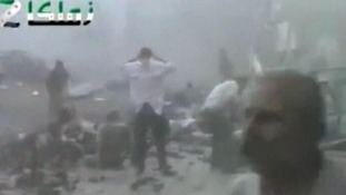 An explosion hit a funeral in Damascus