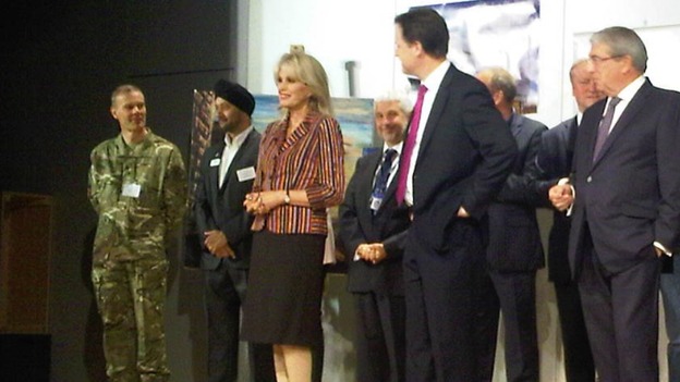 Joanna Lumley with Nick Clegg this morning