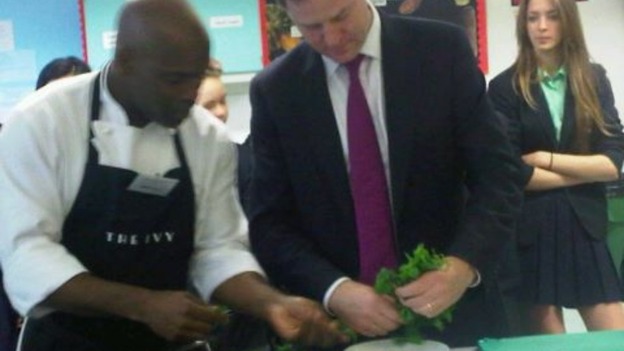 Gary Lee shows Nick Clegg how to cook