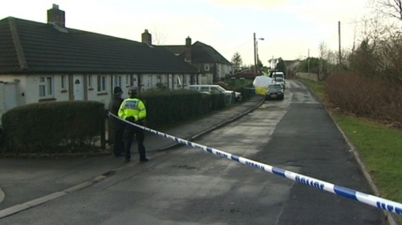 Crime scene with police