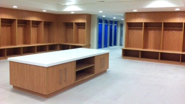 The brand new changing rooms at St George's Park in Burton-on-Trent