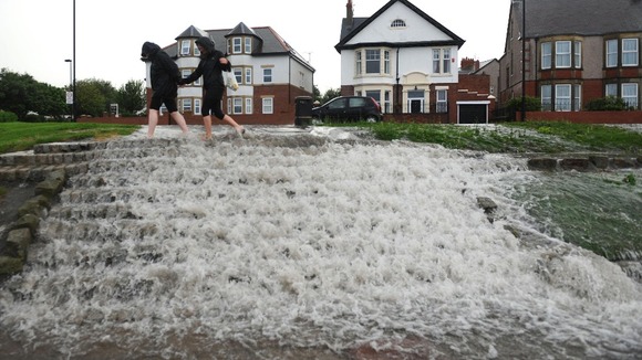 Flooding in Whitley Bay, North Tyneside.