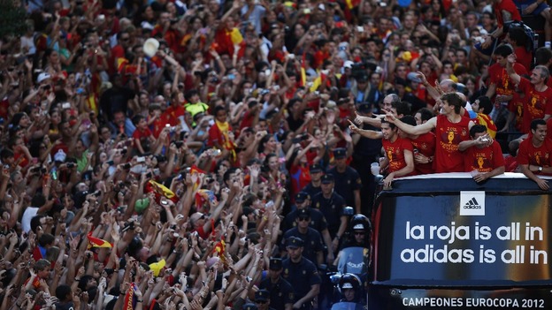 Thousands turned out for the parade ion Madrid