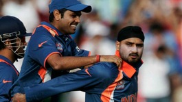 Harbhajan in action for India
