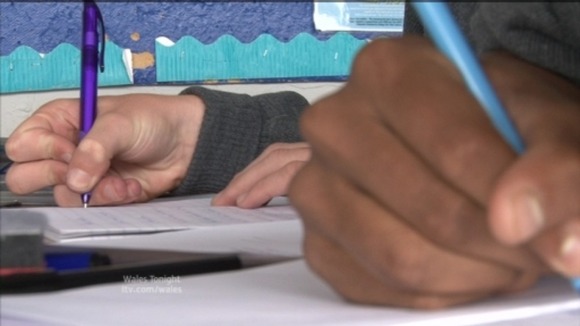 Students writing