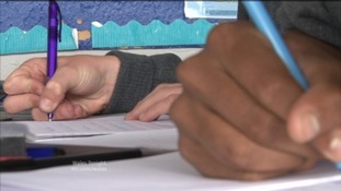 Students writing