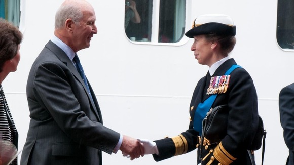 Princess Royal being greeted by Lord Sterling