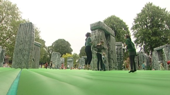 Sacrilege 2012, replica of Stonehenge, was created by Turner Prize winning artist, Jeremy Deller.