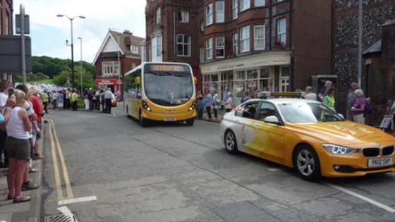 Crowds ready to greet the Olympic Torch in Cromer