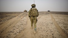 A British Army Officer from 1st Battalion Princess of Wales Royal Regiment
