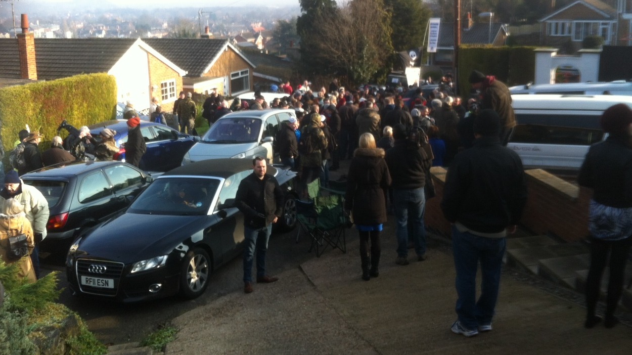 Hundreds gather to stop cancer patient being evicted from home - ITV News