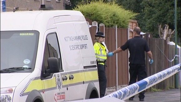 Scene of shooting of Mark Shaw in Heatherington Gardens in Nottingham