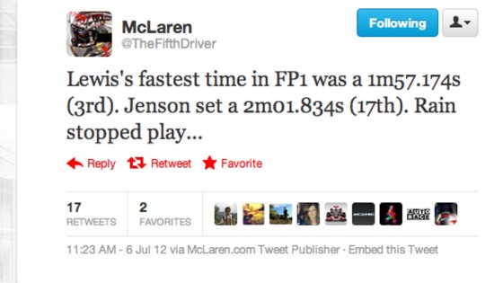McLaren Tweet