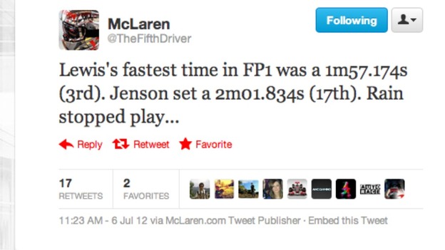 McLaren Tweet