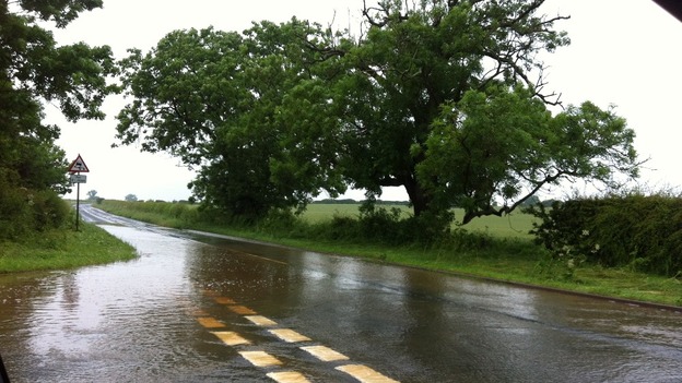 Flooded roads