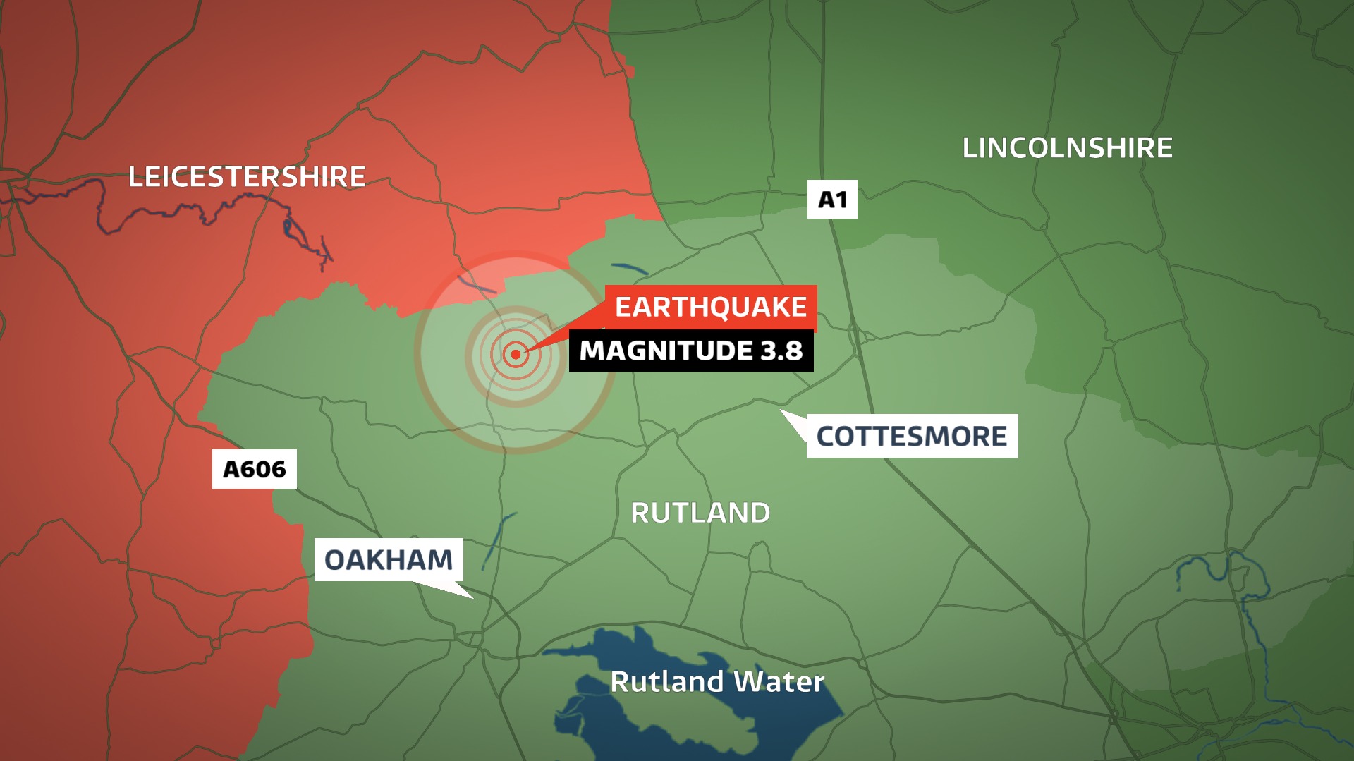 Epicentre of earthquake Cottesmore in Rutland Central ITV News