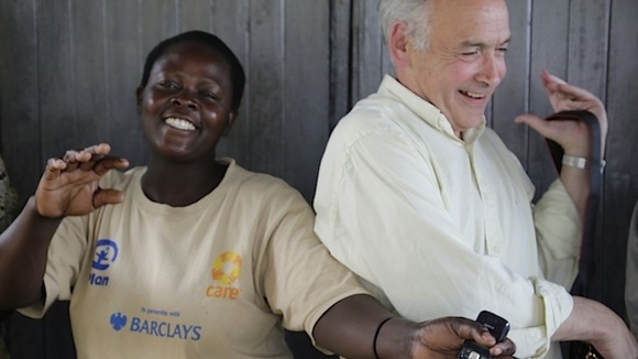 Sarah Mutanda with Alastair Stewart