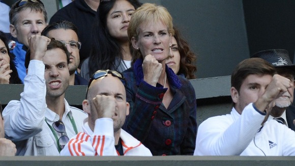 Judy Murray will be supporting her son from the players box inside Centre Court today.