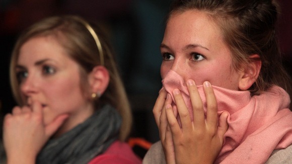 Murray fans watch on in despair as he loses his first grand slam final to Roger Federer.