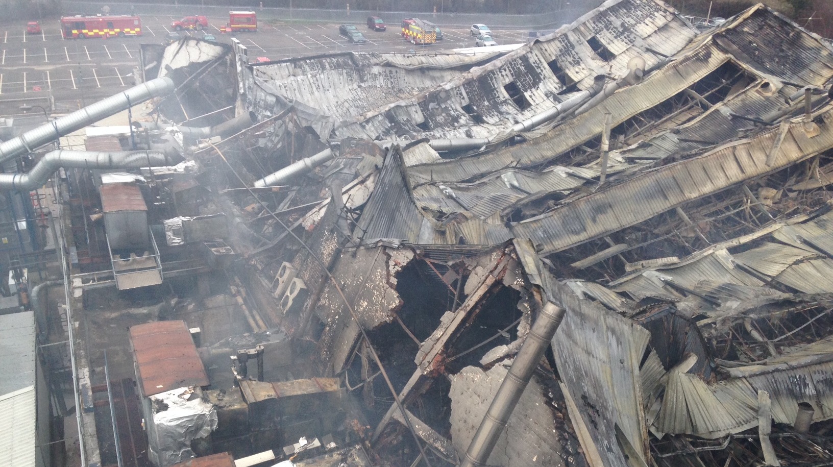 Picture reveals true scale of the damage at Dowty Propellers' factory