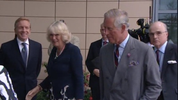 Prince Charles and the Duchess of Cornwall in Aberystwyth
