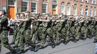 Yorkshire Regiment on parade
