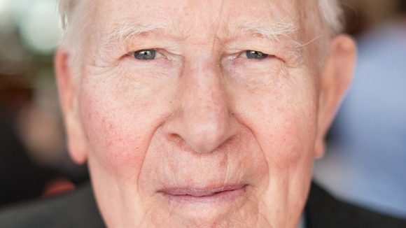 Olympian Sir Roger Bannister carried the Olympic Torch on Wednesday.