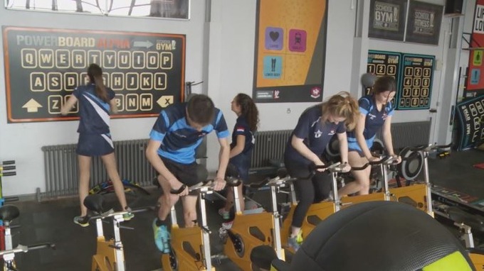 pupils on bikes