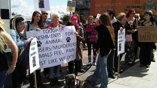 Campaigners outside Colchester Magistrates' Court