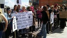 Campaigners outside Colchester Magistrates' Court