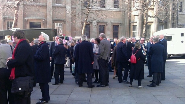 Crowds outside St Martin-in-the-Fields