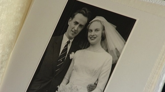 John and Clare Merry, 52 years ago on their wedding day
