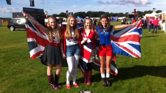 Youngsters taking their spot at RAF Cosford in patriotic attire